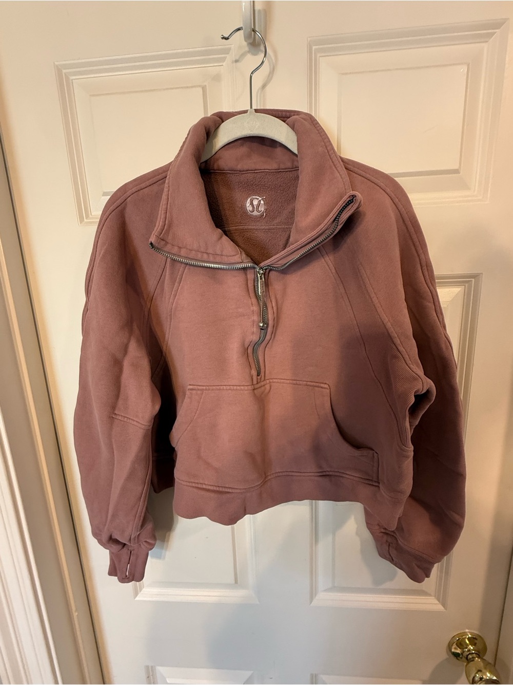 lululemon athletica Mauve Half-Zip Cropped Pullover M/L